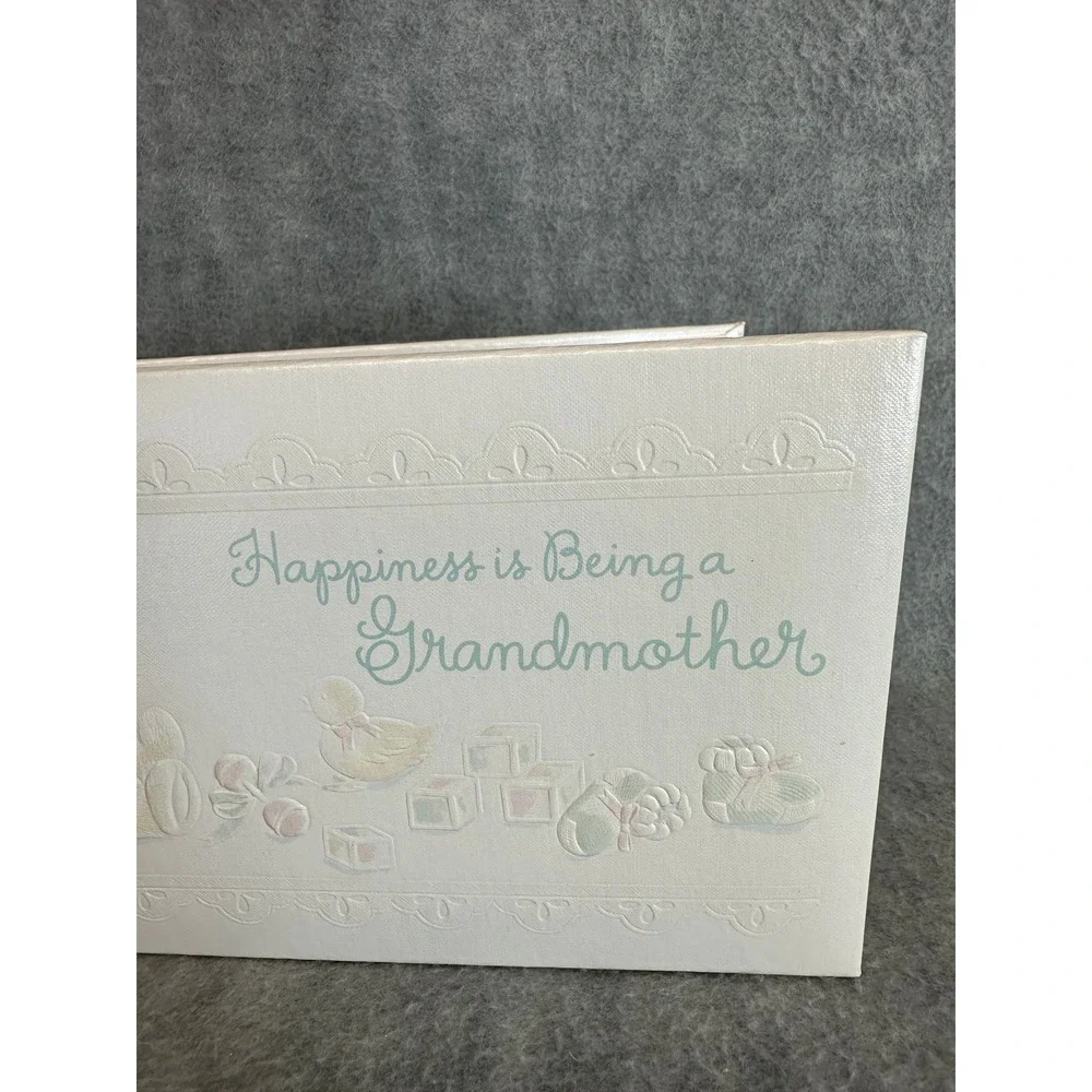 VTG C R Gibson Baby Photo Album Memory Book Happiness is Being a Grandmother New